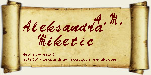Aleksandra Miketić vizit kartica